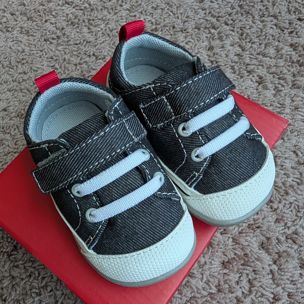 See Kai Run Stevie First Walker Black Denim